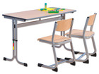 Zweier Schülertisch mit C Fuss höhenverstellbar 130 x 55 cm