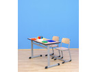 Zweier Schülertisch mit L Fuss 130 x 55 cm