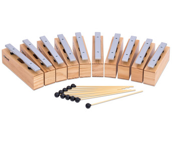 Betzold 10 Alt Klangbausteine und 10 Schlägel Aluminium