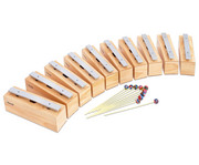 Betzold 10 Bass Klangbausteine und 10 Schlägel Leichtmetall 1