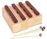 Betzold Satz mit 4 Bass Klangbausteinen Hartholz 2