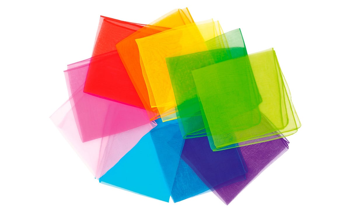 Betzold Chiffon-Tücher in 10 Farben, 10 Stück