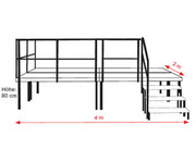 Treppe für 60 cm Bühne 2 stufig ohne Geländer 1