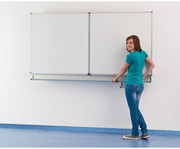 Klapp Schiebetafel Whiteboard Stahl (200 x 100) + (100 x 100) cm 1