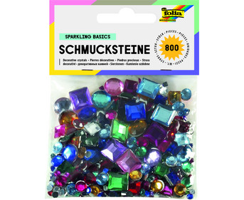 folia 800 Deko Steine in versch Farben und Formen