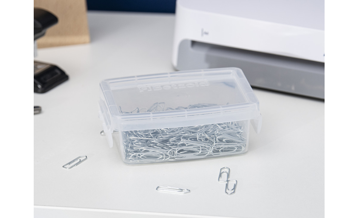 Betzold Aufbewahrungsbox, 4,2 x 11,4 x 8,4 cm, transparent-weiss