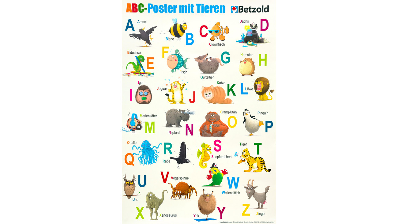 ABC Poster mit Tieren - betzold.ch