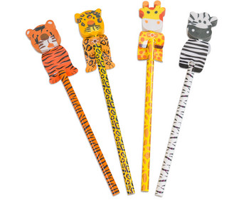 Bleistift Wilde Tiere 4 Stück im Set verschiedene Motive