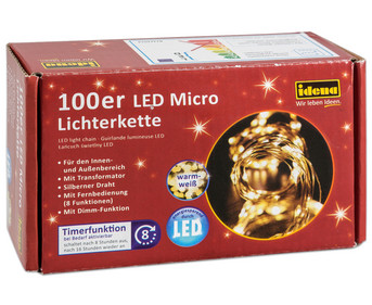 Lichterkette 100er Micro LED für Innen und Aussen