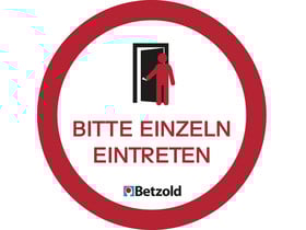 Betzold Aufkleber „Bitte einzeln eintreten“, 10 Stück