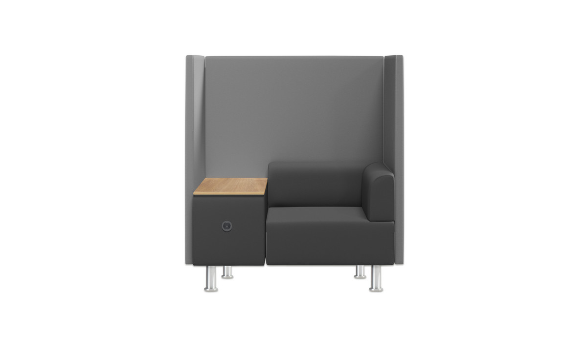 Soft-Seating BE SOFT Einzelsitz mit Tisch, grau