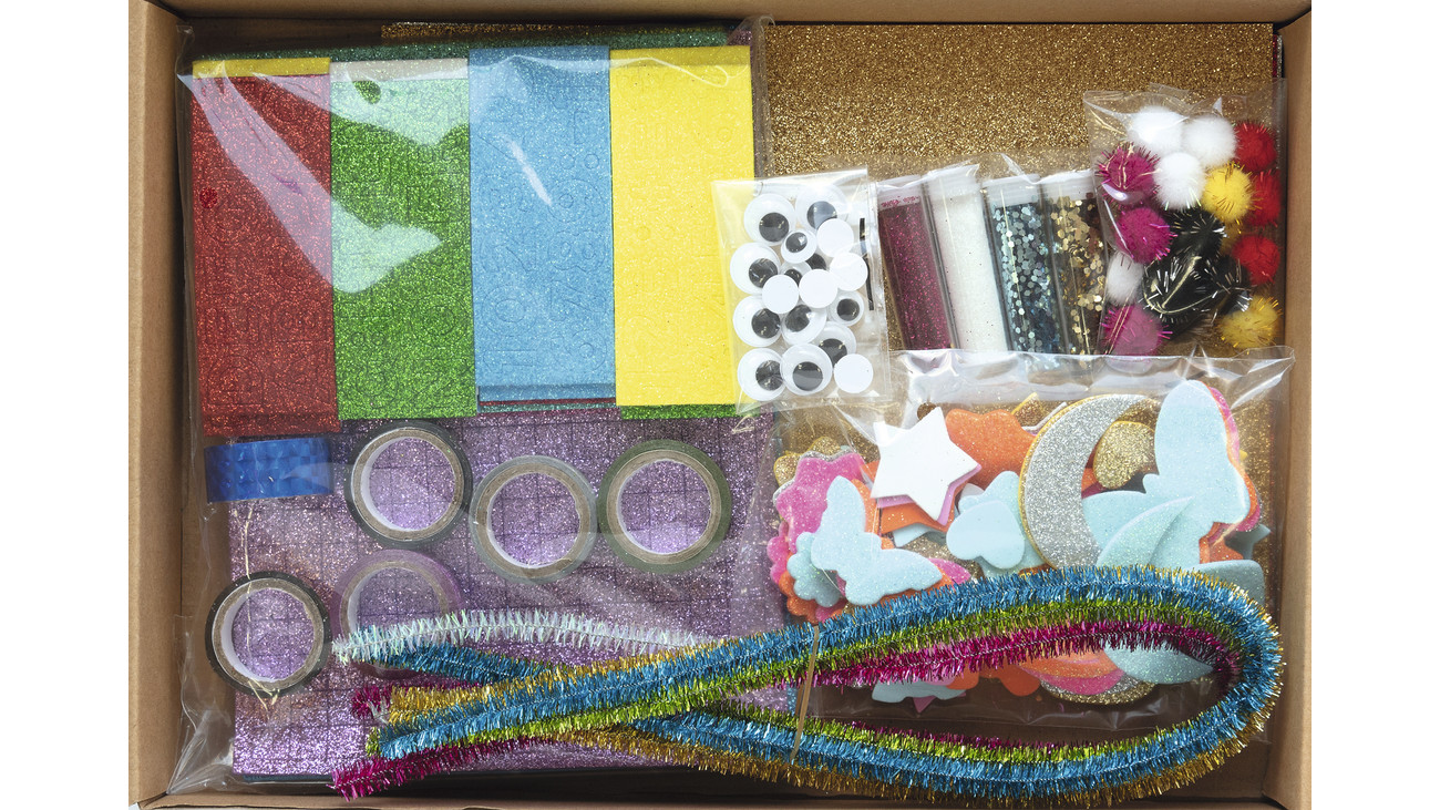 Bunte Glitter-Kreativ Box für Ihre Bastelprojekte
