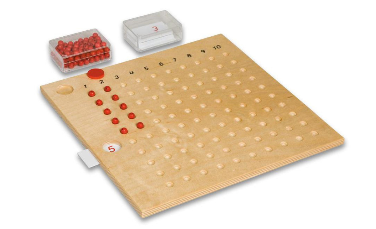 Betzold Multiplikationsbrett Aus Holz – Einmaleins Lernspiel Nach Montessori – Inkl. 100 Perlen & Karten