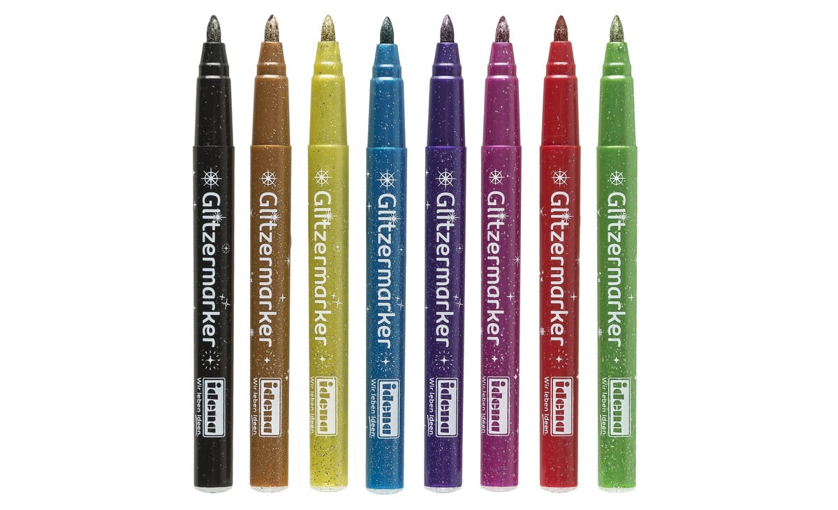 Glitzermarker, 8 Farben