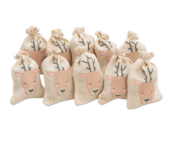 folia Jutesäckchen Rentier 10 Stück
