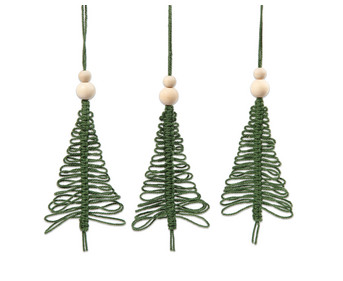 Bastelset Makramee Weihnachtsbaum Anhänger 6 Stück