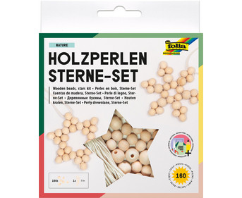 folia Holzperlen Sterne Set
