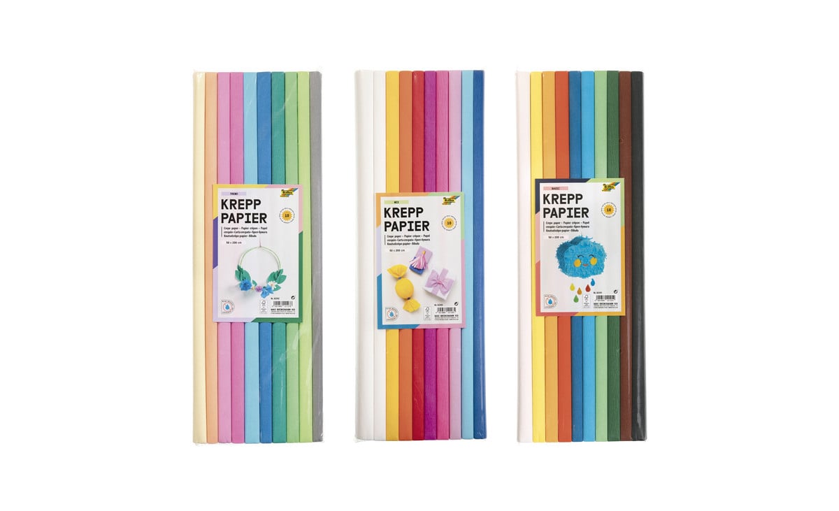 folia Krepppapier-Rollen, 10 Stück
