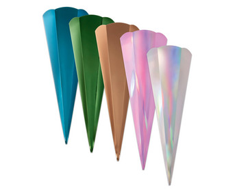 folia Schultüten Rohlinge metallic 5er Set 5 Farben