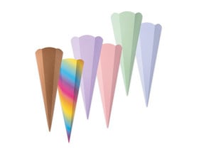 Schultüten-Rohlinge, 5er-Set, Einzelfarben