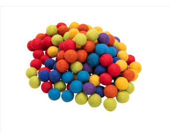 Betzold Filzkugeln Regenbogen 7 Farben 137 teilig