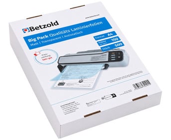 Betzold Laminierfolien DIN A4 150 mic 500 Stück glänzend oder matt