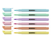 Kores® Fasermaler Brush Tip Marker Pastel Style 6 Stück 1
