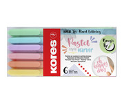 Kores® Fasermaler Brush Tip Marker Pastel Style 6 Stück 7