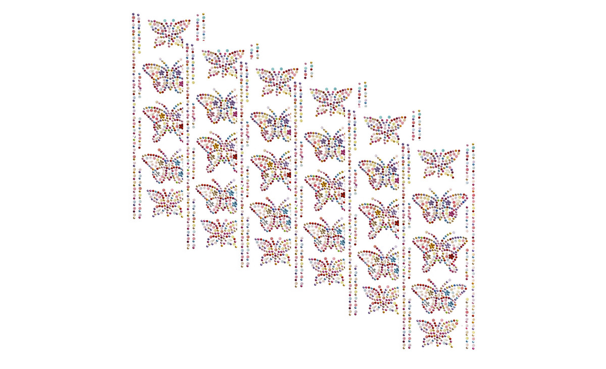 Glitzersticker "Schmetterling", 6 Stück