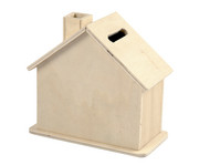 Spardose Hausform blanko aus Holz 5 Stück 1