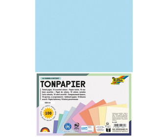 folia Tonpapier Pastell 130 g/m² DIN A4 100 Blatt 10 Farben
