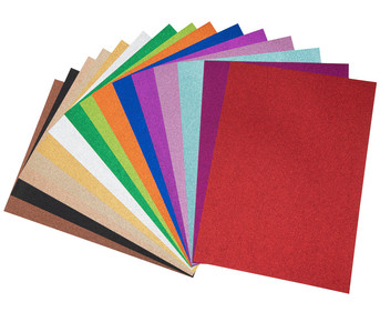 Glitterkarton 300 g/m² 50 x 70 cm 15 Bogen 15 Farben
