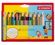 STABILO® Buntstifte woody 3 in 1 duo Kartonetui inkl Spitzer 10 Farben 1