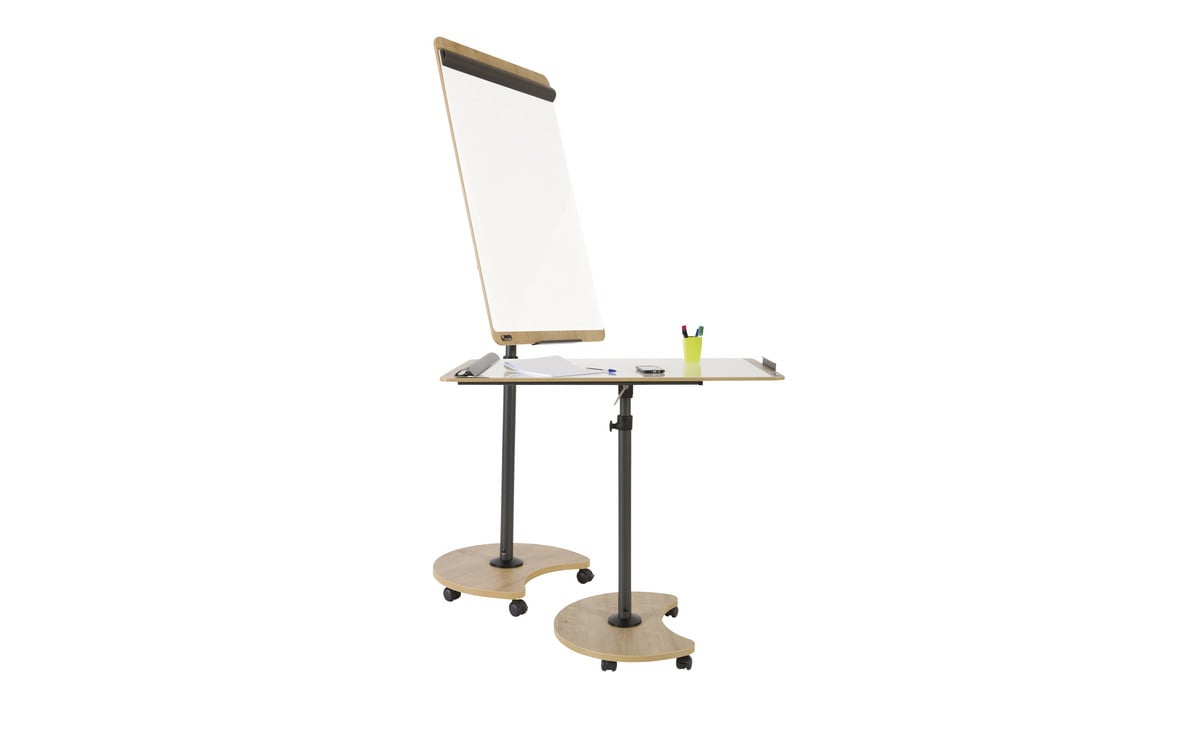 Natural Flipchart mobil 2-in-1, mit Tischfunktion