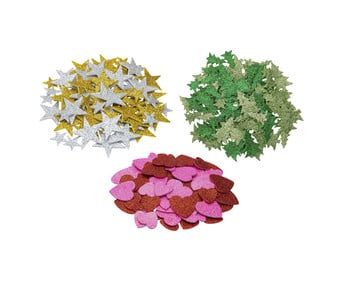 Selbstklebende Moosgummi Sticker Glitter 100 Stück