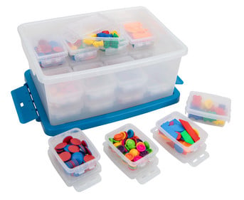 Betzold Aufbewahrungsboxen Set weiss transparent 25 teilig