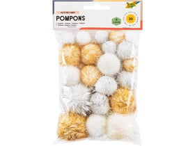 folia Glitzer-Pompons „Weihnachten“, 30 Stück