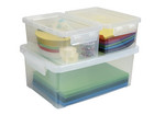 Betzold Aufbewahrungsboxen Set transparent weiss 3 teilig