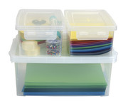 Betzold Aufbewahrungsboxen Set transparent weiss 3 teilig 2