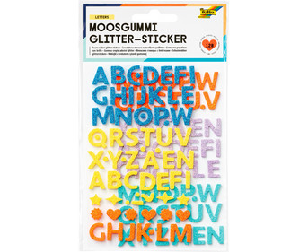 folia Moosgummi Glitter Sticker Buchstaben 128 Stück