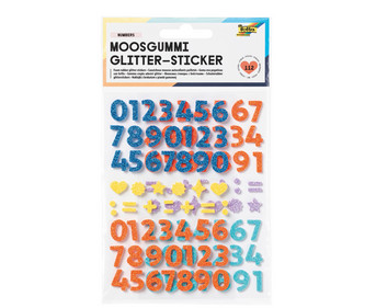 folia Moosgummi Glitter Sticker Zahlen 112 Stück