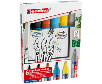 edding Flipchart Marker Highlighting und Shading 6er Set