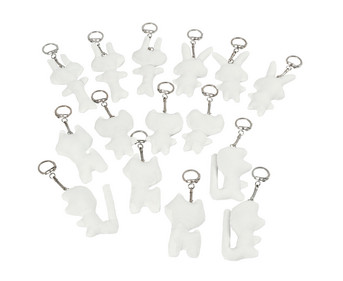 Textilfiguren mit Schlüsselanhänger 15 Stück