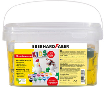 Eberhard Faber Modelliermasse weiss inkl 14 Farben zum Bemalen