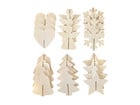 3D Holz Weihnachtsanhänger 12 Stück