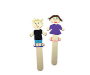 Bastelhölzer Mädchen & Junge 10 Stück 2