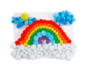 Mega Pompons Mix flauschig & bunt 1200 Stück 4