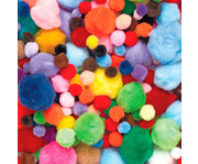 Mega Pompons Mix flauschig & bunt 1200 Stück 2