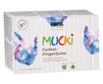 KREUL MUCKI Funkel Fingerfarbe 150 ml 6er Set