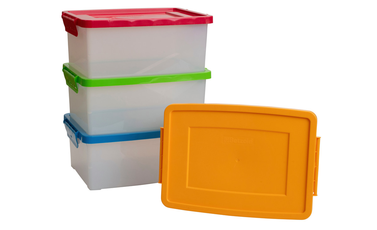 Betzold Aufbewahrungsbox, 16 x 39,5 x 27,5 cm, weiss-transparent, Grundfarben